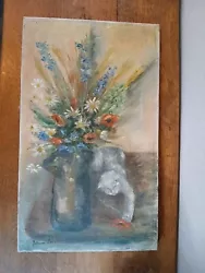 Buy Vintage Signed French Oil Painting On Canvas • 5£