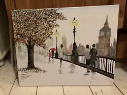 Buy Original Acrylic Painting On Canvas London England Big Ben Foggy Day -signed • 50£