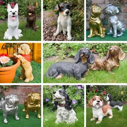 Buy 20 Dog Collection Garden Ornament Sculptures Home Dogs Figurines Bulldog Spaniel • 11.95£