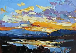 Buy ORIGINAL Art Oil Painting Impressionist Sunset Landscape Signed JP O'Neill Art • 10£