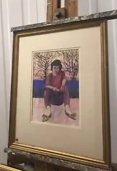 Buy MARIA MULHERN (SCOTTISH 20TH C.) Original W/C Painting  SITTING PORTRAIT  • 110£