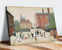 Buy Children Playing CANVAS WALL ART PICTURE PRINT PAINTING FRAMED Ls Lowry Style • 14.99£