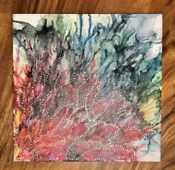 Buy Abstract Art  12x12  Acrylic With Alcohol Ink Painting On A Canvas Panel • 81.69£
