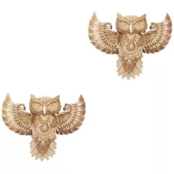 Buy  2 Pack Bird Silhouette Wall Sculpture Owl Decoration Wooden • 36.35£