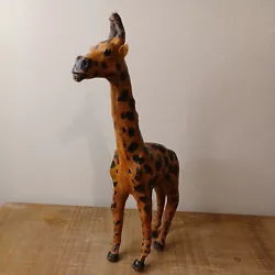 Buy Leather Wrapped Giraffe Statue Figurine Glass Eye Safari Vintage  • 14.70£