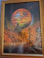 Buy Rare Vintage / Spray Paint/ Planets / Space Art/ Fantasy / Framed  • 90£