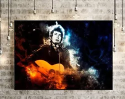 Buy Bob Dylan Abstract Explosion Icon CANVAS WALL ART PICTURE  Or PAPER POSTER PRINT • 18.69£