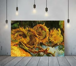 Buy Van Gogh Four Cut Sunflowers-framed Canvas Painting Wall Art Picture Paper Print • 59.99£