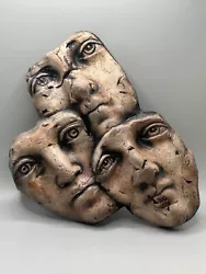 Buy Ritter Modern Art Three Face Ceramic Sculpture Handmade Decor Signed Ritter • 42.48£