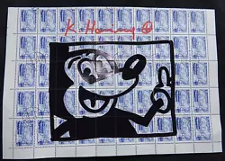 Buy Keith Haring - Screen Print - Original Hansign. Certificate Letterhead. • 106.22£