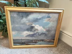 Buy Oil Painting Vintage Boat Painting Original Picture Impressionist Signed Bridge  • 79.99£