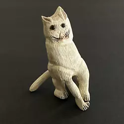 Buy Folk Art Driftwood Cat Figurine 4in Carved Painted Outsider Primitive EAB 1991 • 40.84£