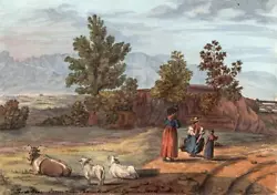 Buy PREGNY-CHAMBESY NEAR GENEVA SWITZERLAND Painting Elizabeth Campbell (1783-1861) • 150£