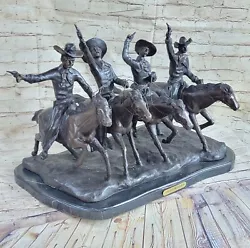 Buy Vintage FREDERIC REMINGTON Coming Through The Rye Recast Bronze Statue Art NR • 1,862.93£