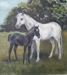 Buy Vintage Framed Original Oil On Board Painting Horse & Foal Equine M Reid 1978 • 19.99£