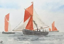 Buy ACEO Original Watercolour Painting. Bawley, Fishing Boat, East Coast, Seascape.  • 2.95£