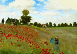 Buy The Poppy Field 1873 POSTER PRINT A5A1 Claude Monet Painting Vintage Wall Art • 5.09£