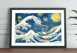 Buy Great Wave Starry Night Van Gogh HOKUSAI FRAMED ART POSTER PAINTING PRINT 4 SIZE • 19.99£