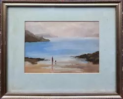 Buy Mid 20th Century Figures On An Evening Beach, Watercolour • 63£