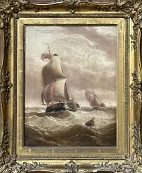 Buy Henry Moore RA, ROI, RWS 1831-1895 - Sailing Barge Off The Coast Framed & Signed • 2,995£