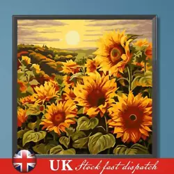 Buy Paint By Numbers Kit On Canvas DIY Oil Art Sunflower Picture Home Decor 20x20cm • 6.40£