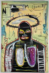 Buy Jean-Michel Basquiat (Handmade) Acrylic Painting On Canvas Signed & Stamped • 311.20£