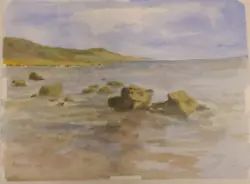 Buy Original Watercolour Painting By K.laurence Charmouth Beach Dorset • 19.99£