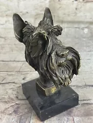 Buy 100% Real Bronze Scottish Terrier Statue Art Decor Garden Yard Sculpture Figure • 185.45£