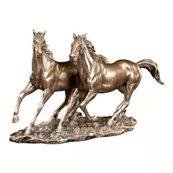 Buy Pair Of Running Horses Couple Sculpture Bronze Finish Statue Sculpture Home Déco • 92.40£