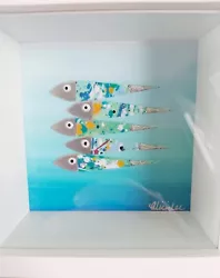 Buy Framed Fish Painting Coastal Seaside Box Frame Picture Handmade Unique Free Post • 16.99£