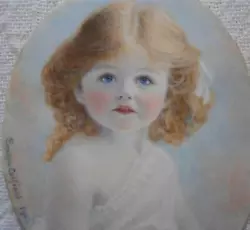 Buy DELIGHTFUL EDWARDIAN PORTRAIT MINIATURE PRETTY LITTLE GIRL By E. CORFIELD 1912 • 4.99£