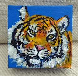 Buy Tiger 3 Original Animal Acrylic Painting On Box Canvas OOAK Cat Art Artwork  • 15£