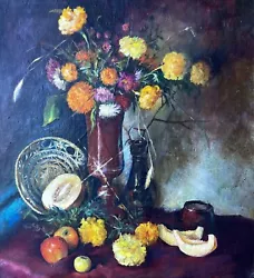 Buy Original Painting Decor Home Wall Art Still Life Collectible Rare Kitchen Flower • 292.53£