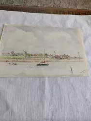 Buy 1977 Water Colour Of Southwold Harbour - Signed By Artist- Les Hudson • 9.99£