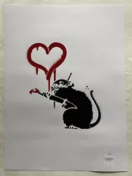 Buy Banksy Junior Love Rat Signed Edition 6/15 Mint ** • 385£