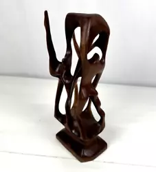 Buy Vintage Abstract Hand Carved Wood Sculpture Biomorphic Ballet Dancers MCM Art • 121.71£