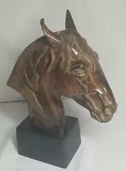Buy Carved Horse Head Metal Stayue Sculpture  Bust Figurine 12” Tall • 61.27£