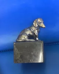 Buy Charming Vintage Dachshund Dog Small Bronze Statue On Marble Base • 15£