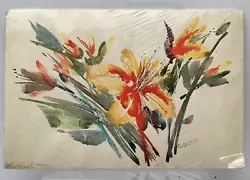 Buy Michelle Lester Yellow Trumpets 1987 Watercolour Painting 18inx12in Flowers Lily • 100£