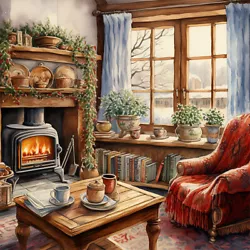 Buy Paint By Numbers Kit On Canvas DIY Oil Art Winter Fireplace Picture Decor40x40cm • 6.73£
