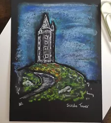 Buy Scrabo Tower Soft Pastels Painting Drawing A5 Size Signed Original  • 28£