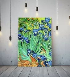 Buy Van Gogh Irises 2 -framed Canvas Painting Wall Art Picture Paper Print- Green • 59.99£