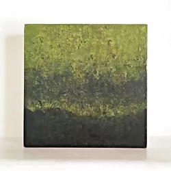 Buy Abstract Minimalist Nature Painting Moss Miniature Landscape Green Signed Artist • 30£