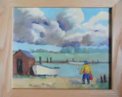 Buy Original Oil Painting  Of Walberswick  Suffolk East Anglia, Framed • 70£