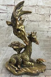 Buy Original Miguel Lopez Giraffe And Calf Nickel Resin Sculpture Home Decor Gift • 57.14£