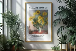 Buy Bouquet Of Sunflowers Claude Monet Famous Painting Vintage Wall Art Poster Print • 4.50£