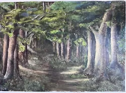 Buy The Woodland Path, Large Oil On Board C. 1970 Artist Unknown • 50£