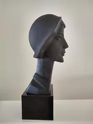 Buy ✨Austin Productions 1988 David Fisher Sculpture Woman Hat Black Matte Minimalist • 57.07£