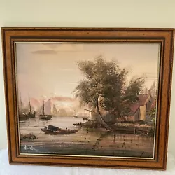 Buy Large Original Oil Painting By Artist Baillie  Coastal Scene  1970s. • 129.99£
