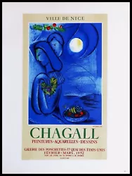 Buy Marc CHAGALL,  Lithograph - Ville De Nice, Cap Ferrat, Galerie Ponchettes - 1959 • 120.43£